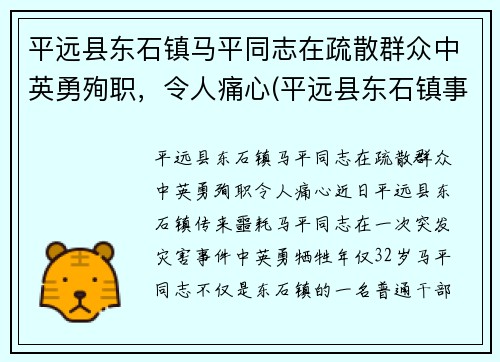 平远县东石镇马平同志在疏散群众中英勇殉职，令人痛心(平远县东石镇事件)